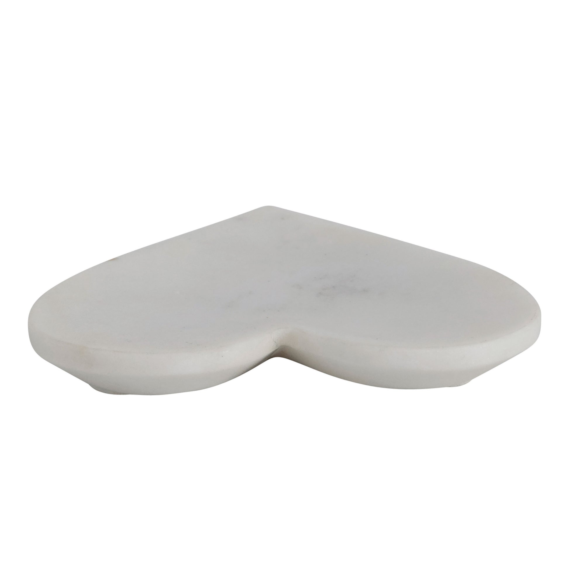 Close-up of the marble heart dish showcasing unique stone patterns and organic variation.
