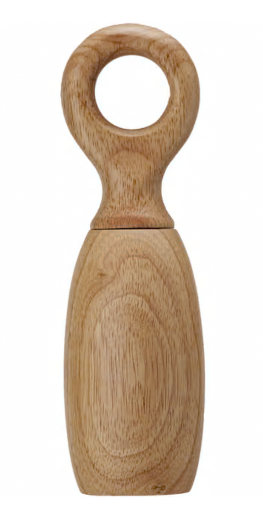 Natural rubberwood salt and pepper mill featuring a timeless wood finish and classic silhouette.