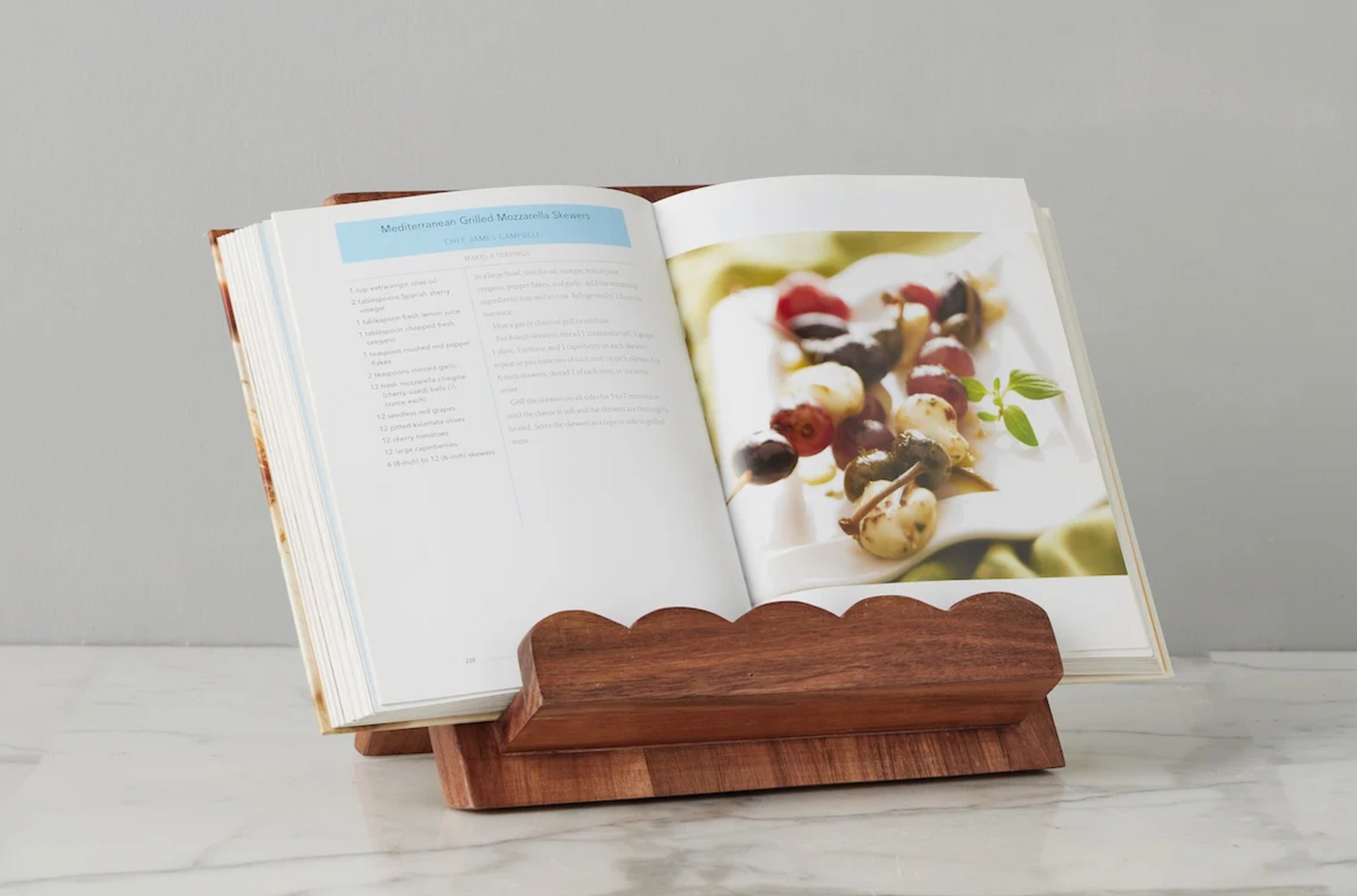 Scalloped Wood Book Stand - Natural