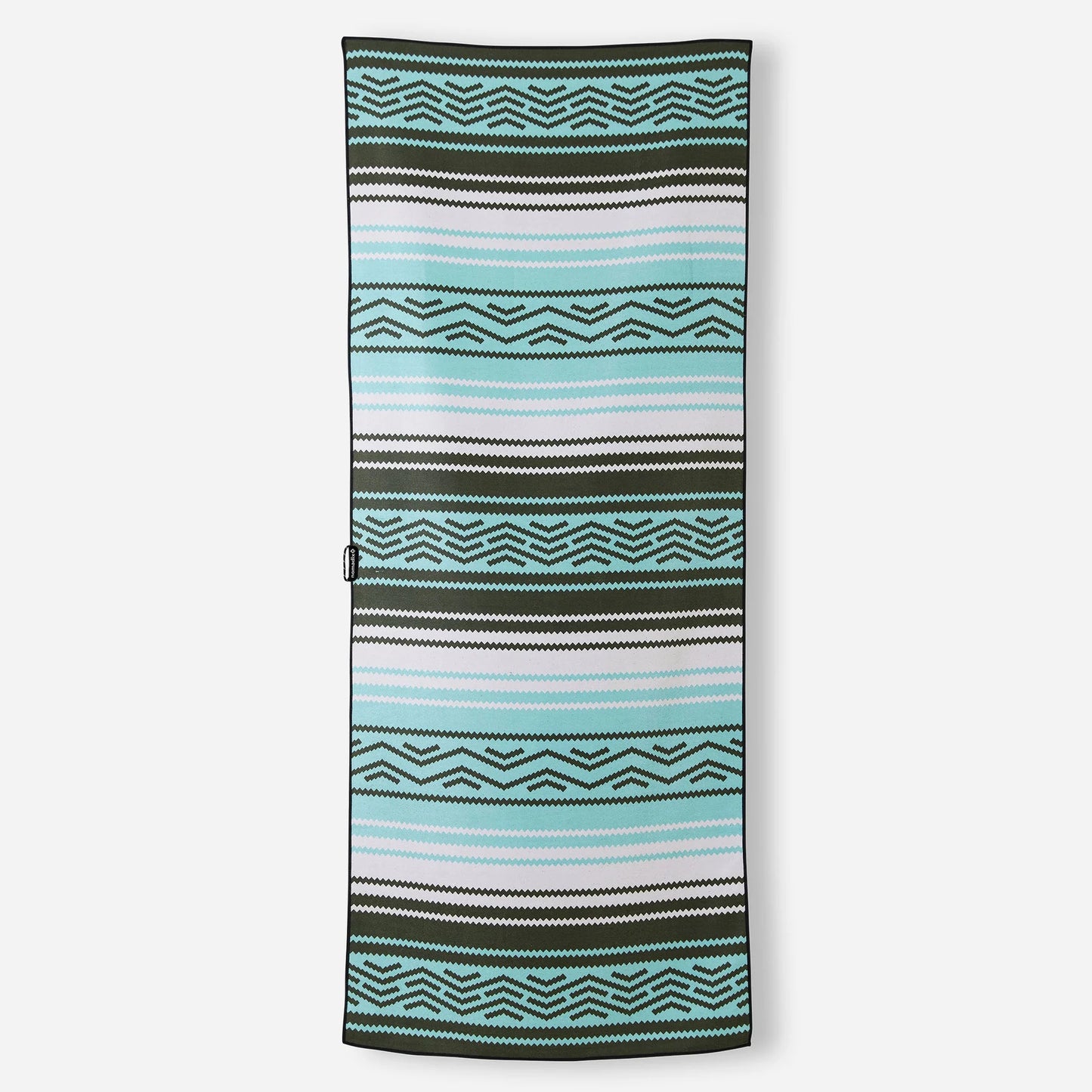 Nomadix Original Travel Towel in Baja Aqua featuring a vibrant geometric pattern and quick-dry MicroTerry™ performance fabric.