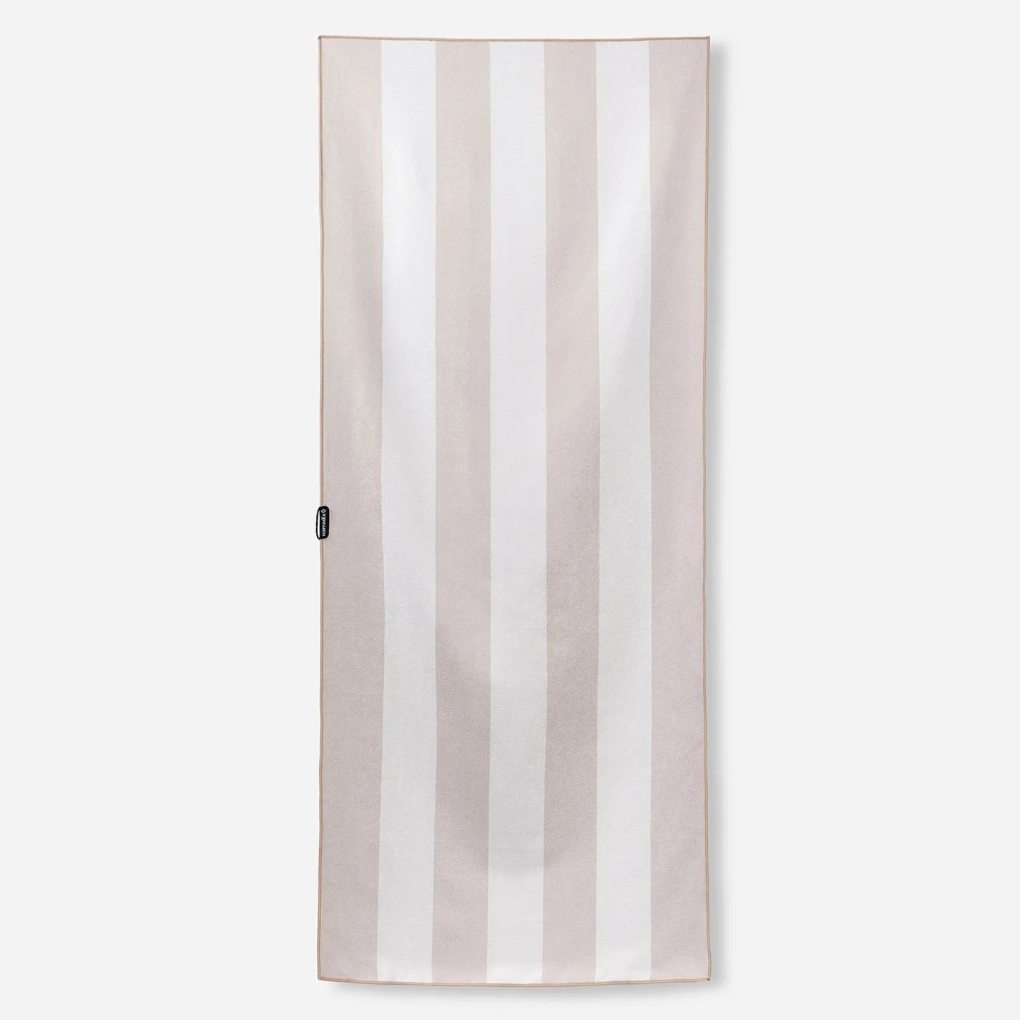 Nomadix Original Travel Towel in Classic Cabana Tan featuring timeless neutral cabana stripes and quick-dry MicroTerry™ performance fabric.