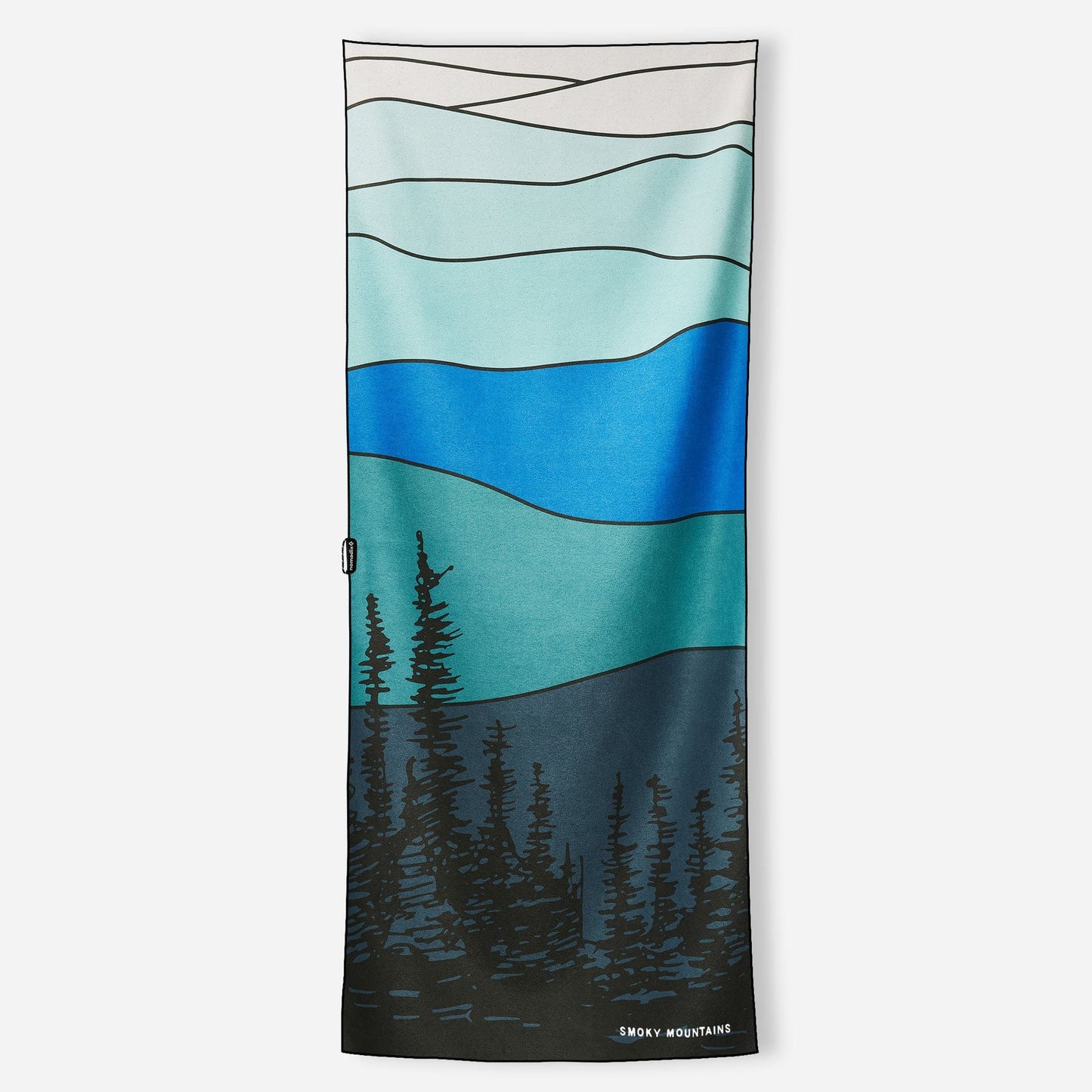 Nomadix Original Travel Towel featuring a Great Smoky Mountains National Park landscape design with quick-dry MicroTerry™ performance fabric.
