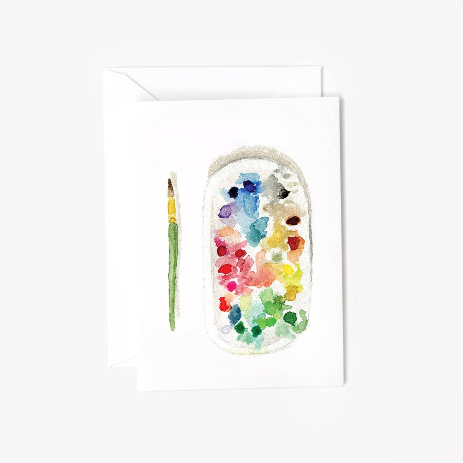 Paint Palette Mini Enclosure Card featuring original watercolor artwork by Emily Lex.