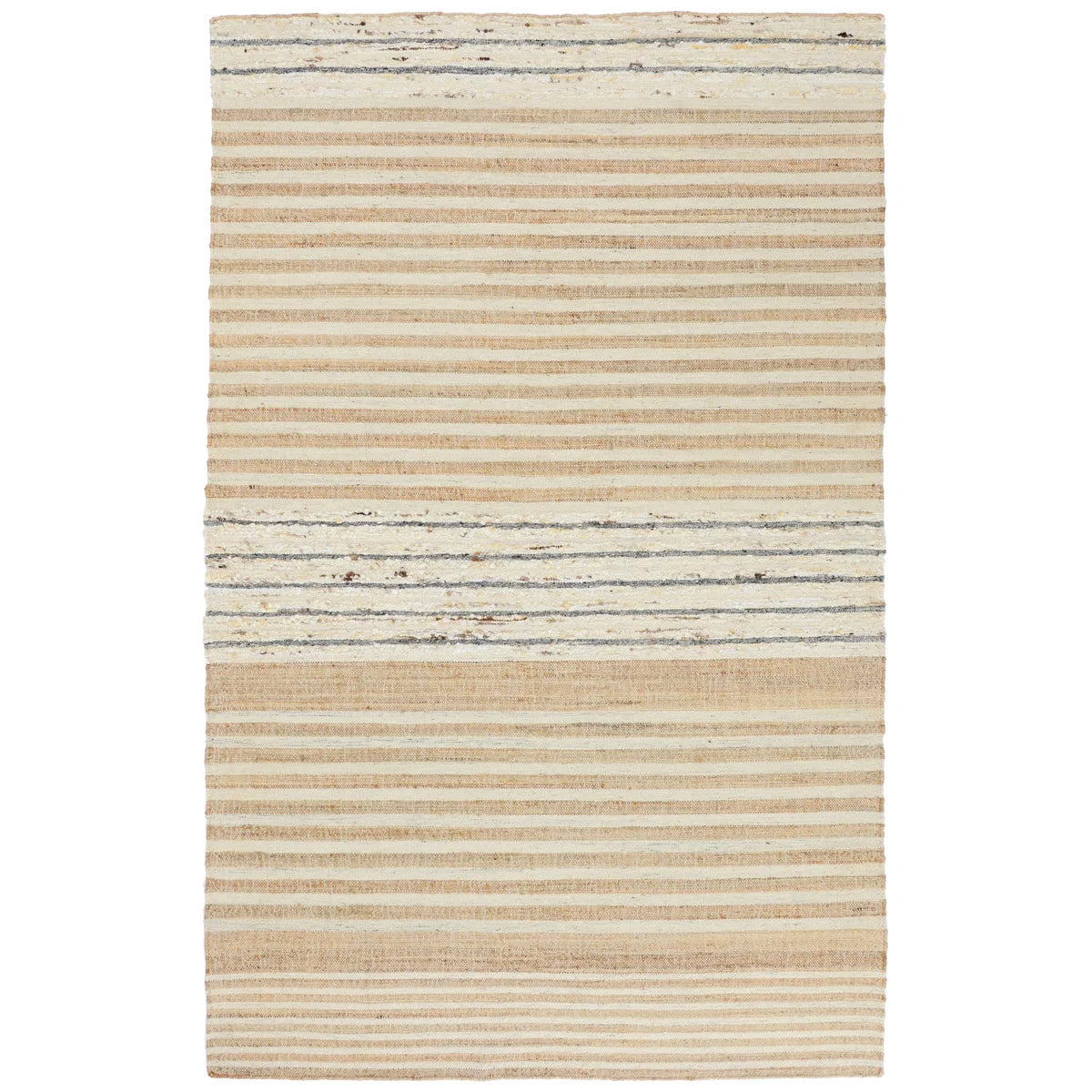 Pego Stripe Handwoven Area Rug in Natural Multi featuring a timeless striped design crafted from jute, wool, and cotton.