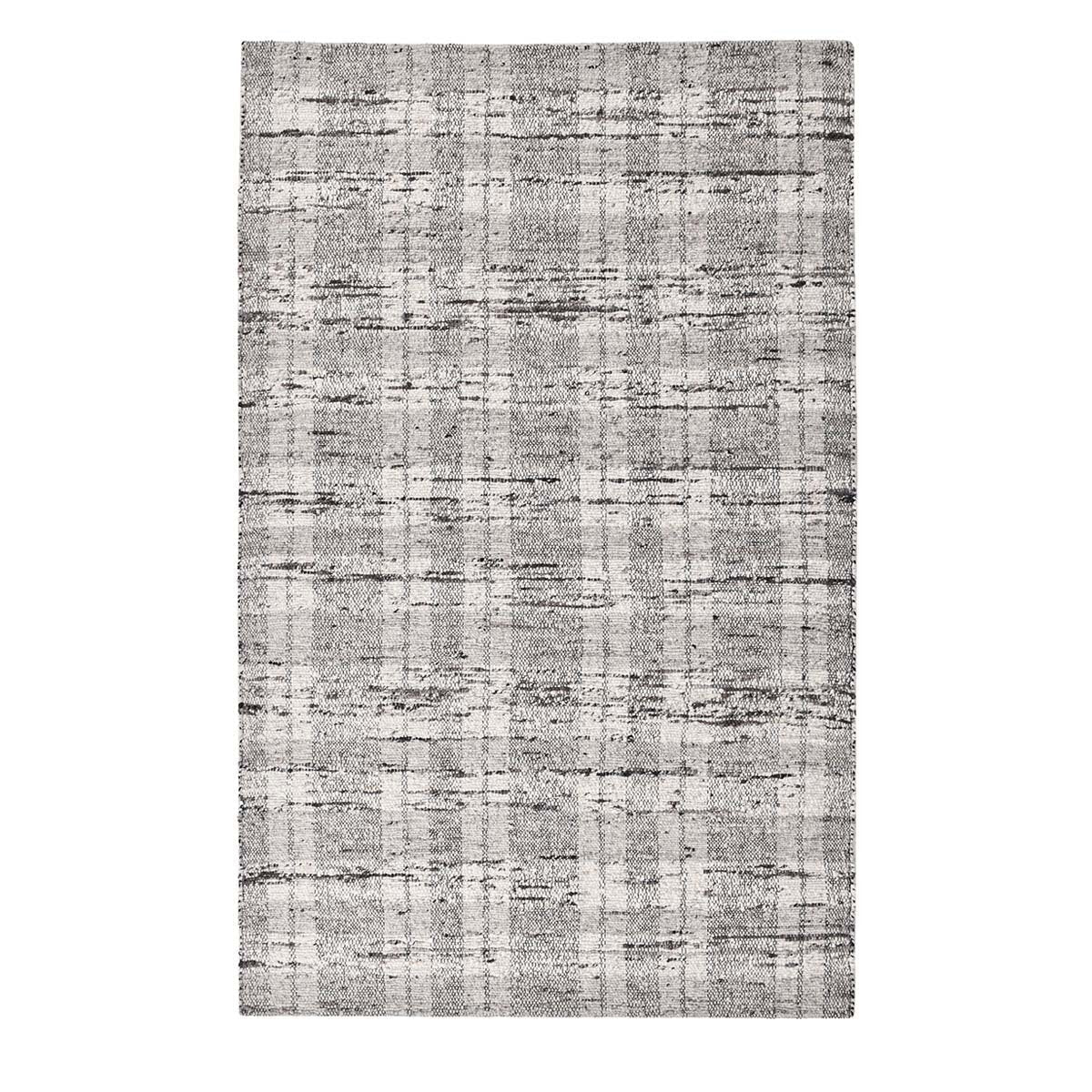 Perth Handwoven Area Rug in Natural featuring a classic striped pattern with soft hand-carded wool texture.