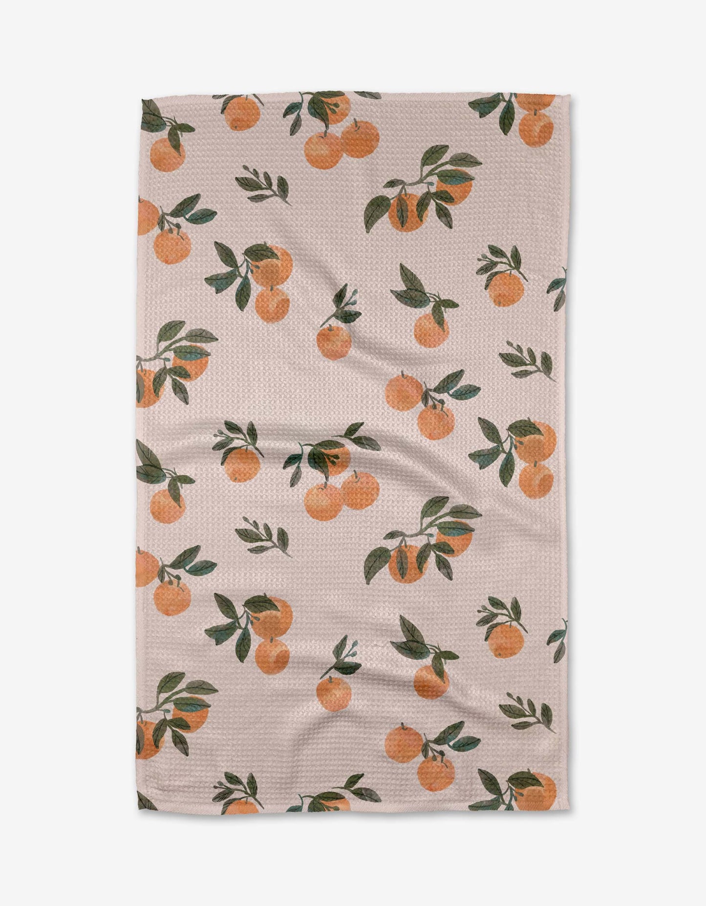 Pretty In Peach Tea Towel featuring peach-inspired watercolor artwork.