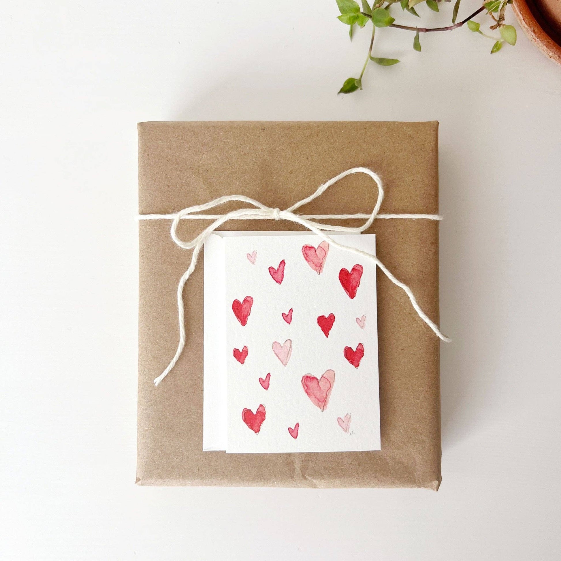 Watercolor heart illustration printed on premium stationery paper.