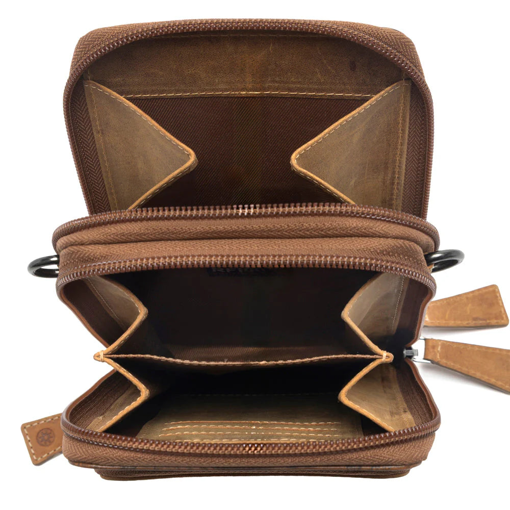 Rustler Ridge Hair-On Hide Sling Bag | Sandstone Cream