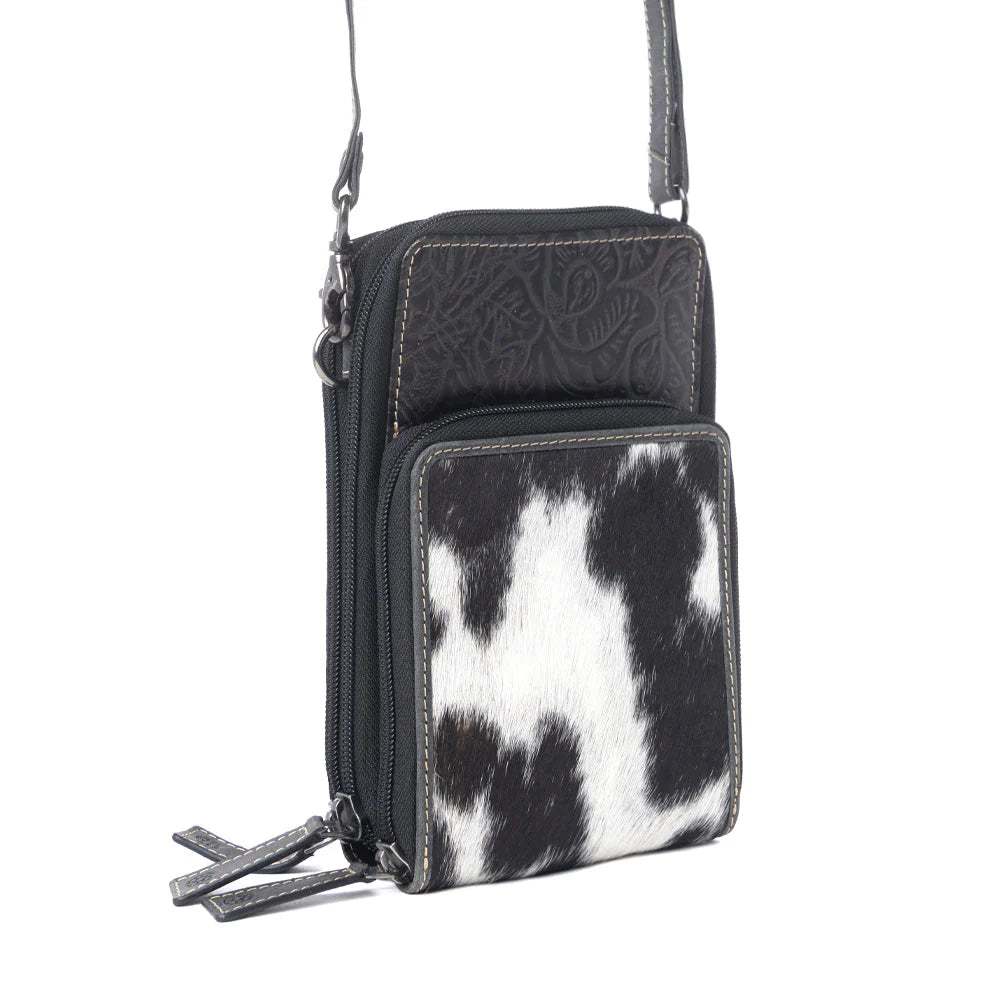 Rustler Ridge Hair-On Hide Sling Bag | Slate Smoke