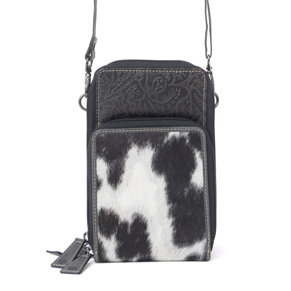 Rustler Ridge Hair-On Hide Sling Bag | Slate Smoke