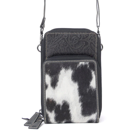 Rustler Ridge Hair-On Hide Sling Bag | Slate Smoke