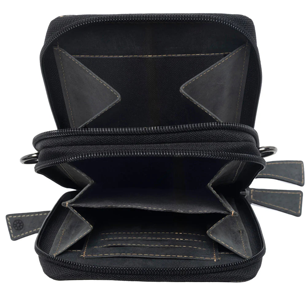 Rustler Ridge Hair-On Hide Sling Bag | Slate Smoke