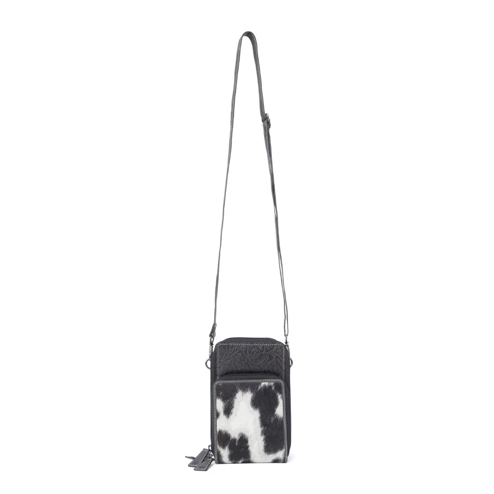 Rustler Ridge Hair-On Hide Sling Bag | Slate Smoke