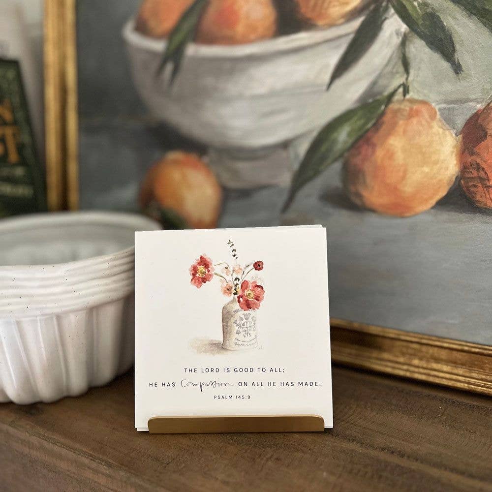 Inspirational Scripture card with original watercolor illustration and Bible verse.