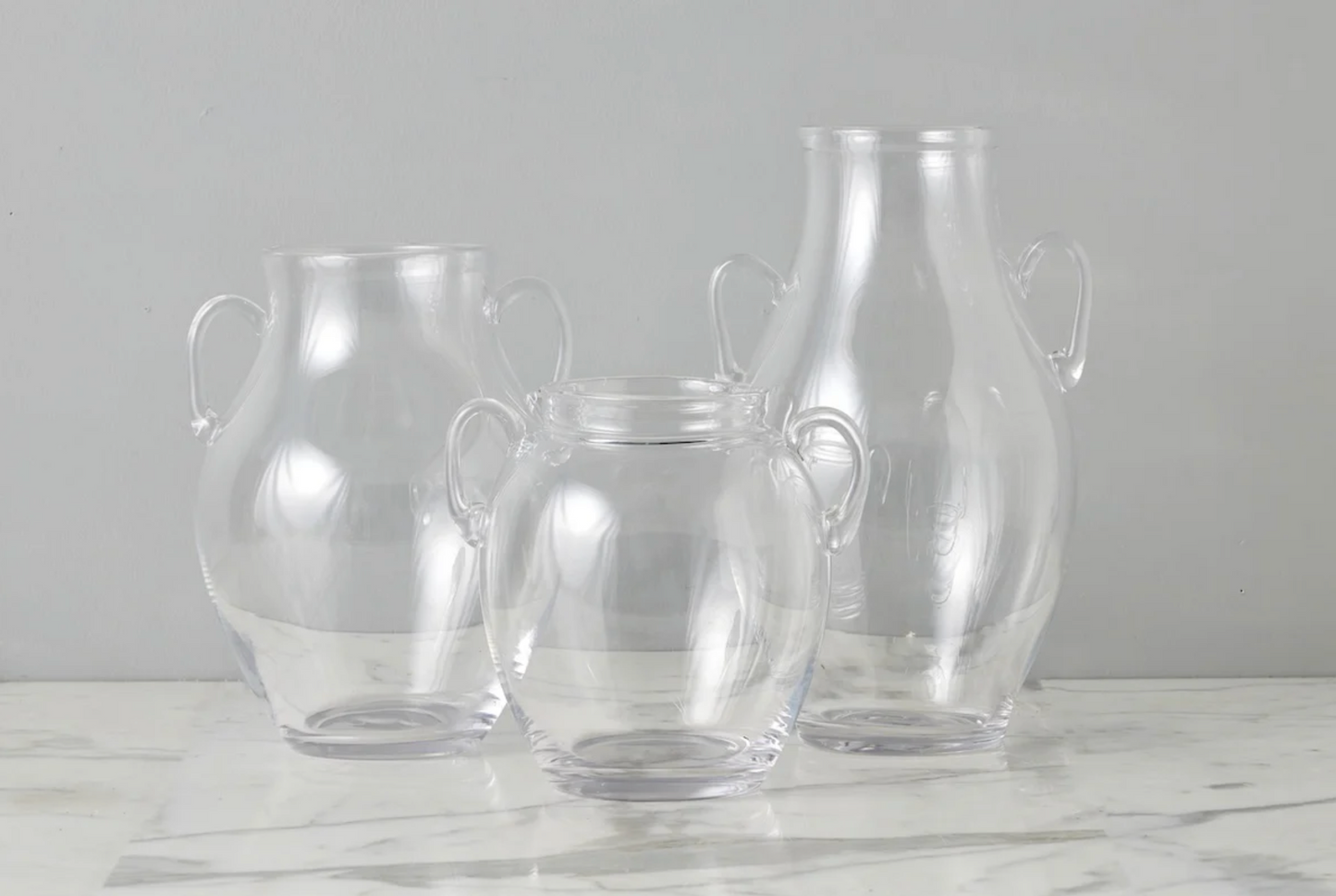 Clear Glass Amphora Vase – Small