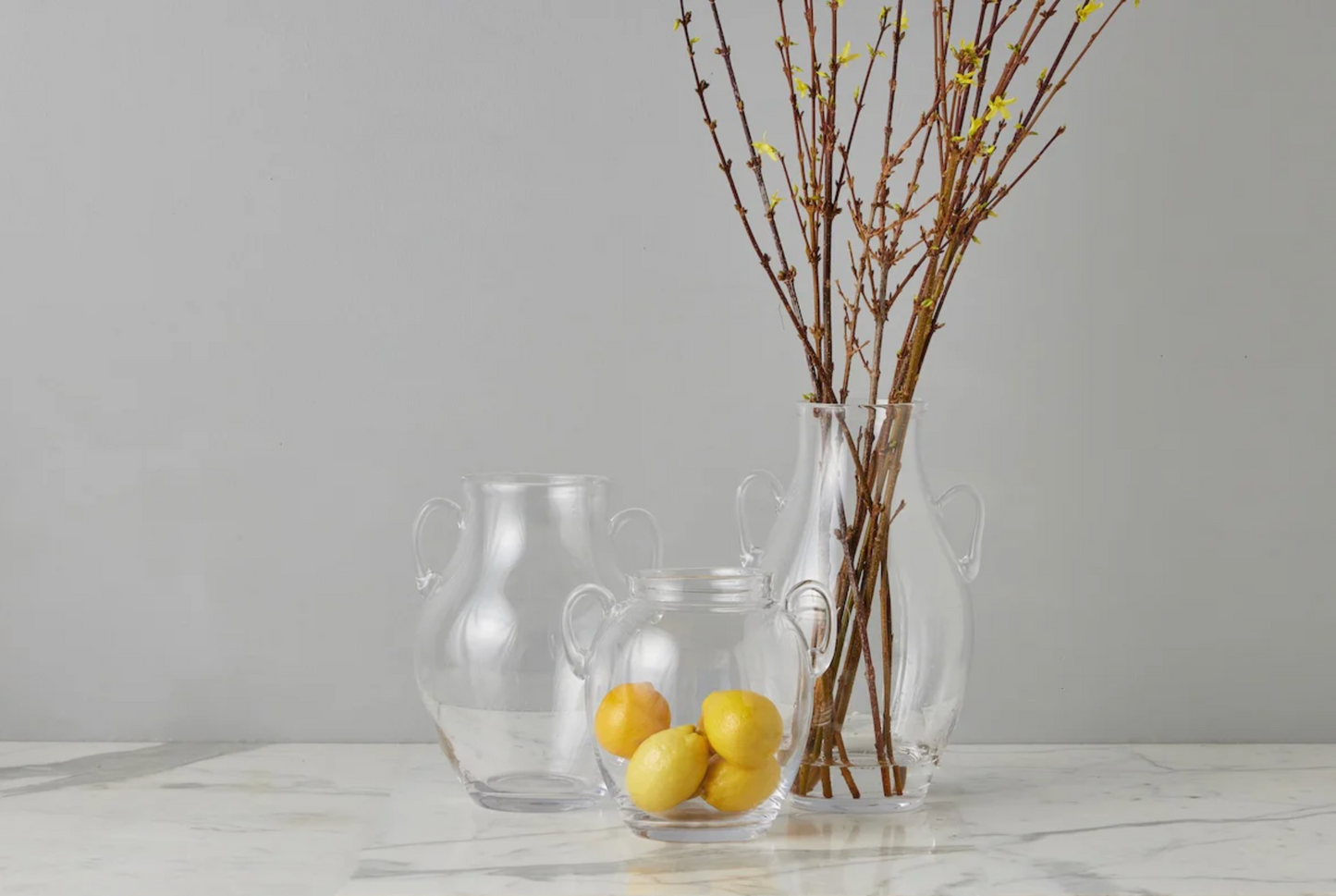 Clear Glass Amphora Vase – Small
