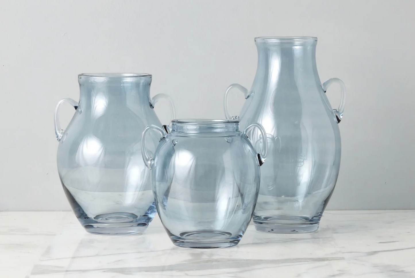 Denim Glass Amphora Vase – Small