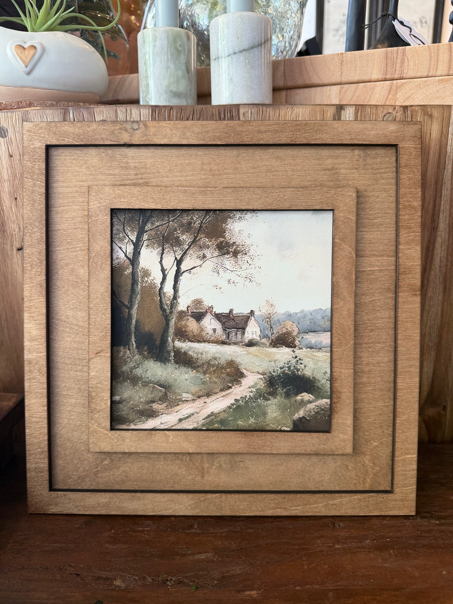 Square Moody Cottage Framed Art | 11"