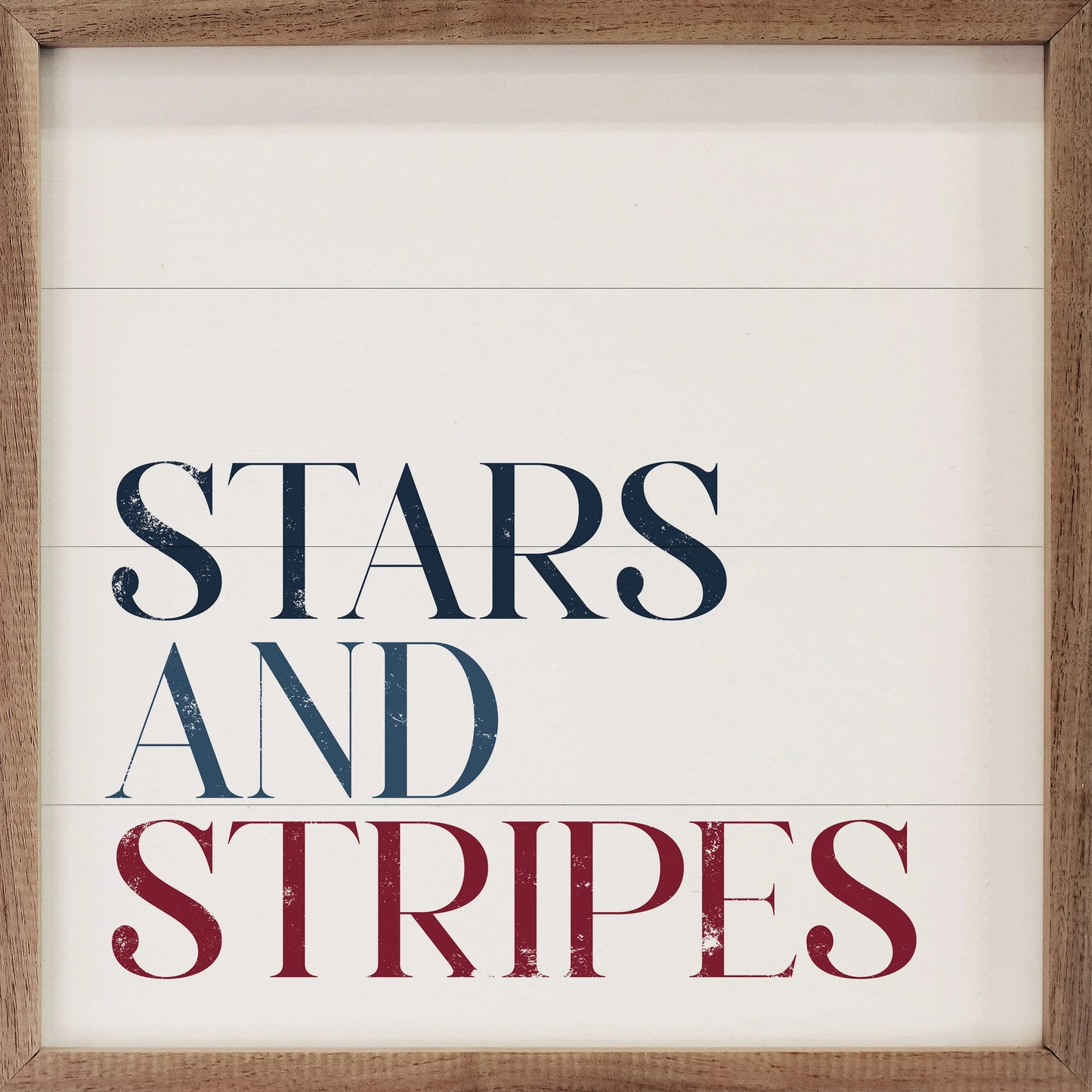 Stars & Stripes Typography Art – White