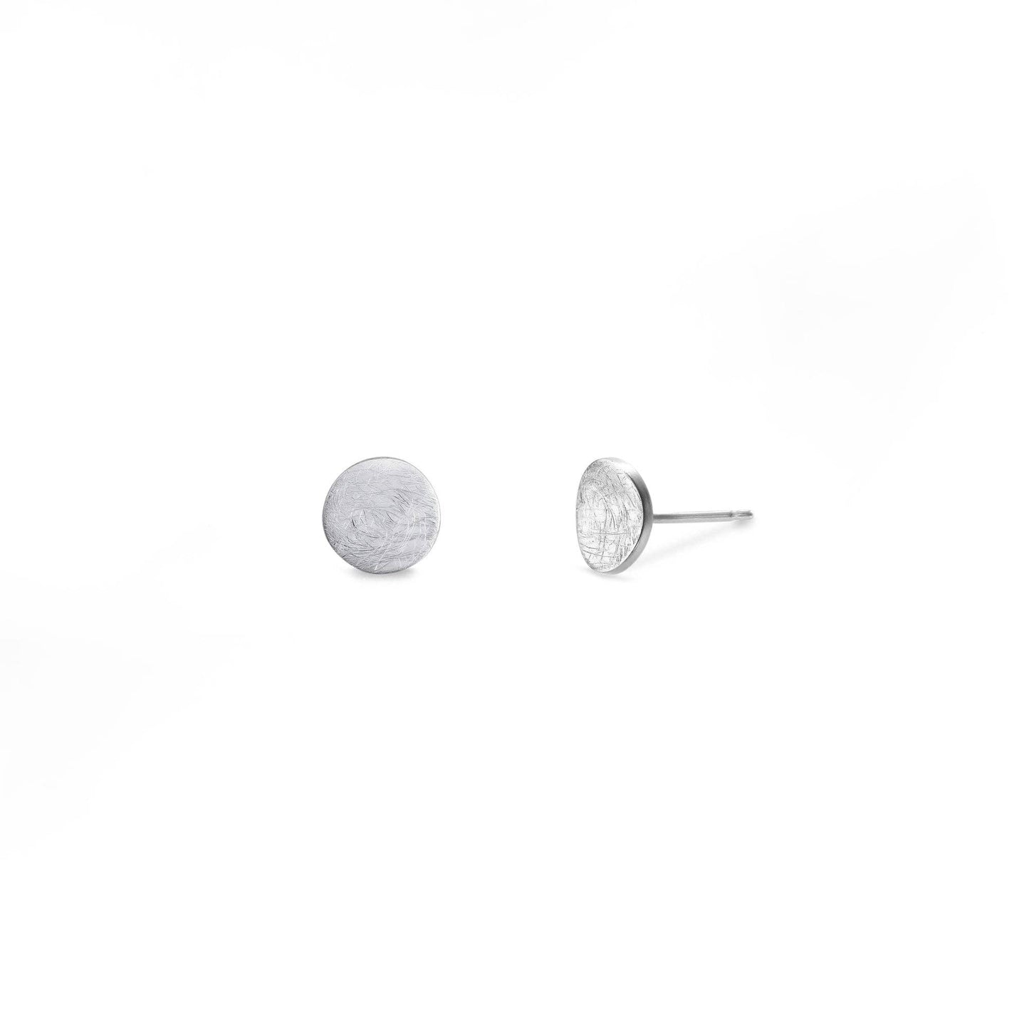 Minimalist sterling silver circle stud earrings crafted from genuine 925 sterling silver.