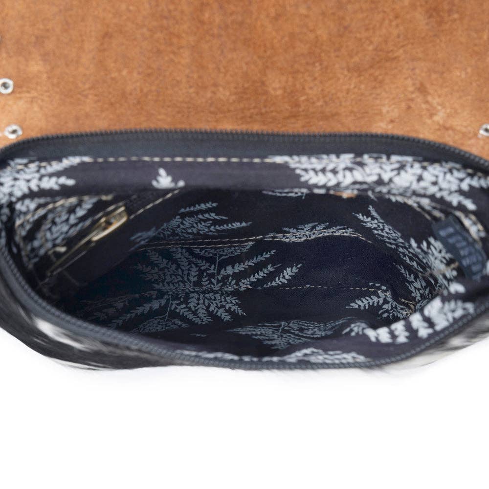 Stonebrook Canvas & Hairon Crossbody Bag | Spotted Ivory