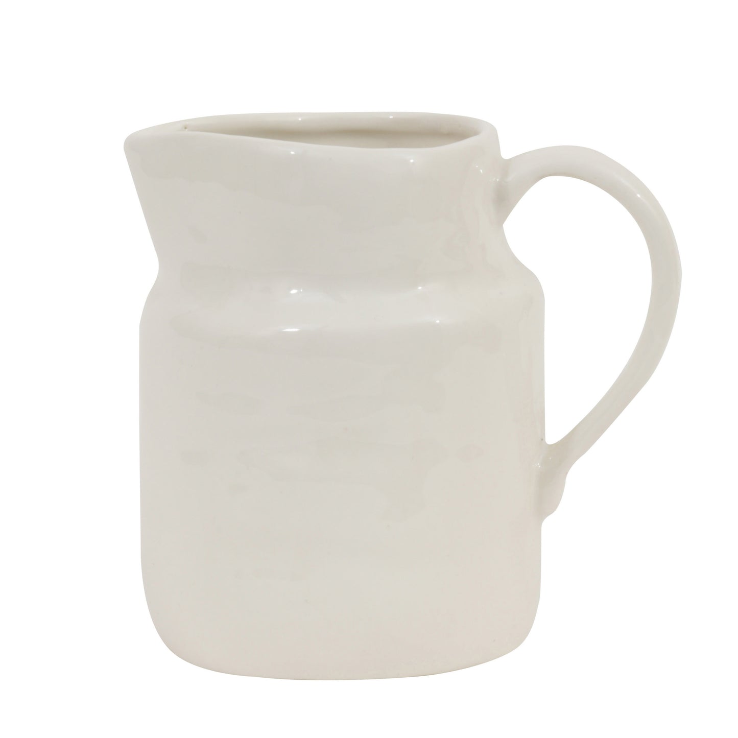 Vintage reproduction stoneware pitcher with classic silhouette and timeless farmhouse charm.