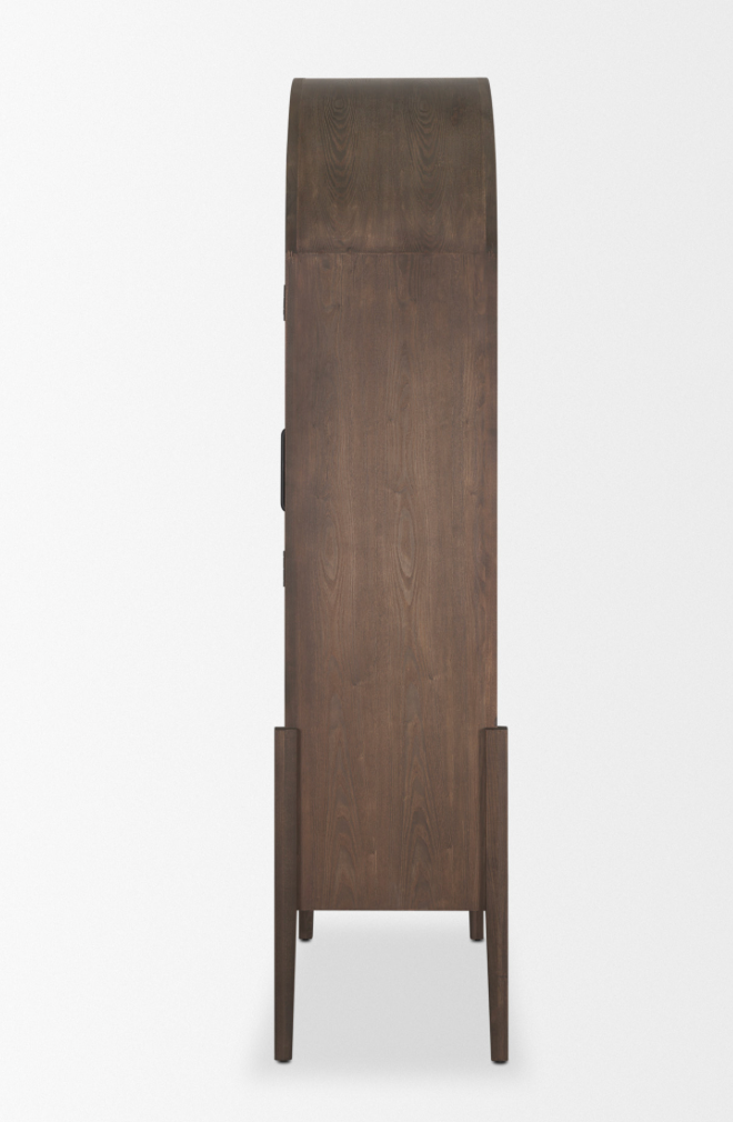 Teva Wood Arched Curio Cabinet
