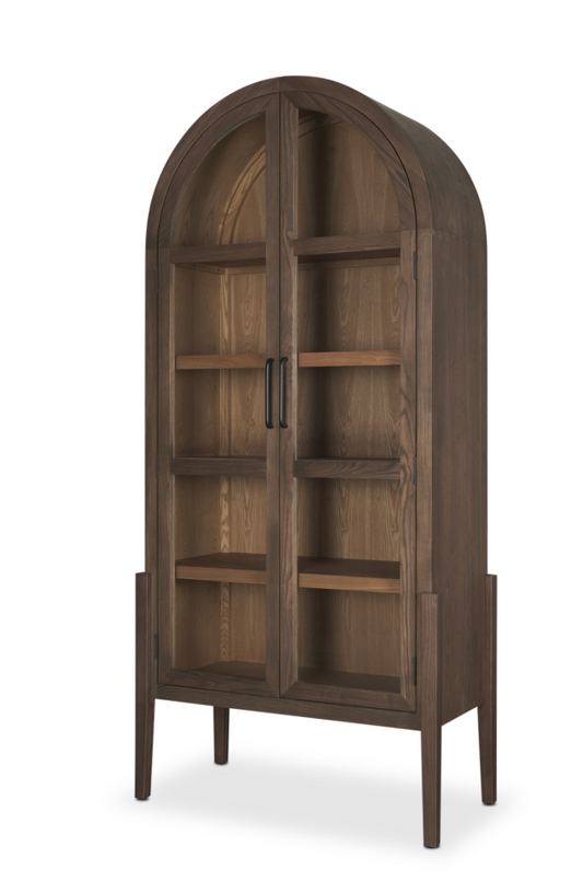 Teva Wood Arched Curio Cabinet