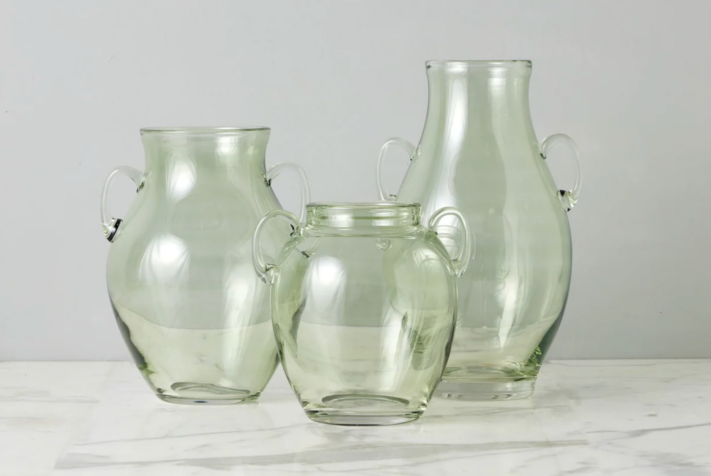 Sage Glass Amphora Vase – Medium