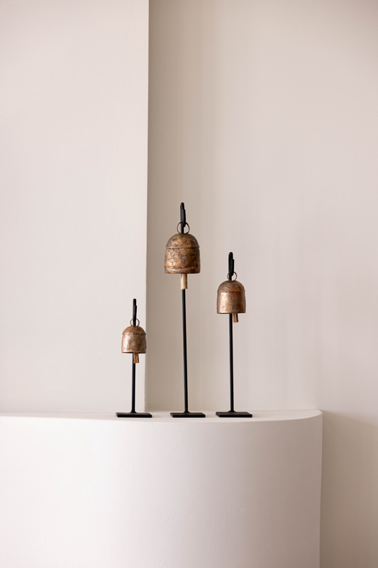 Vintage Inspired Iron Bell Stands – Set of 3