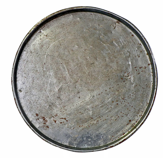 Handcrafted vintage-inspired iron Parat tray with a naturally aged zinc finish.