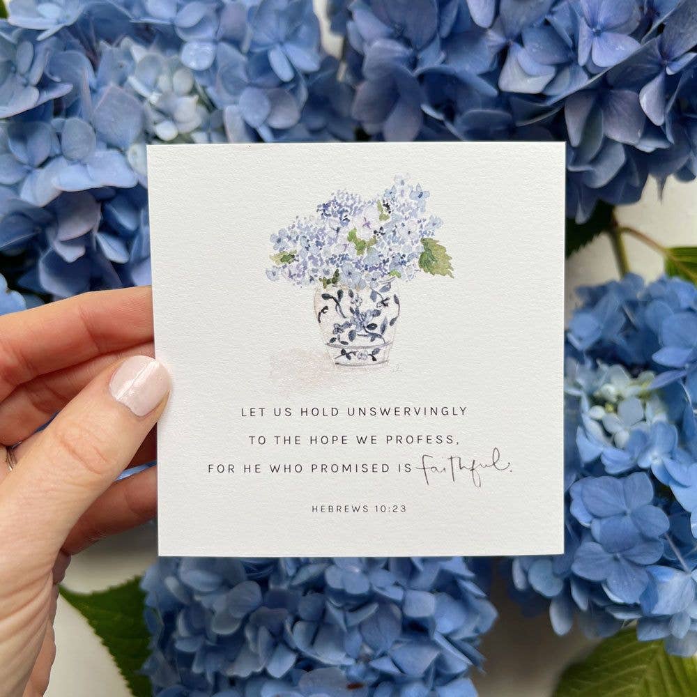 Inspirational Scripture card with original watercolor illustration and Bible verse.