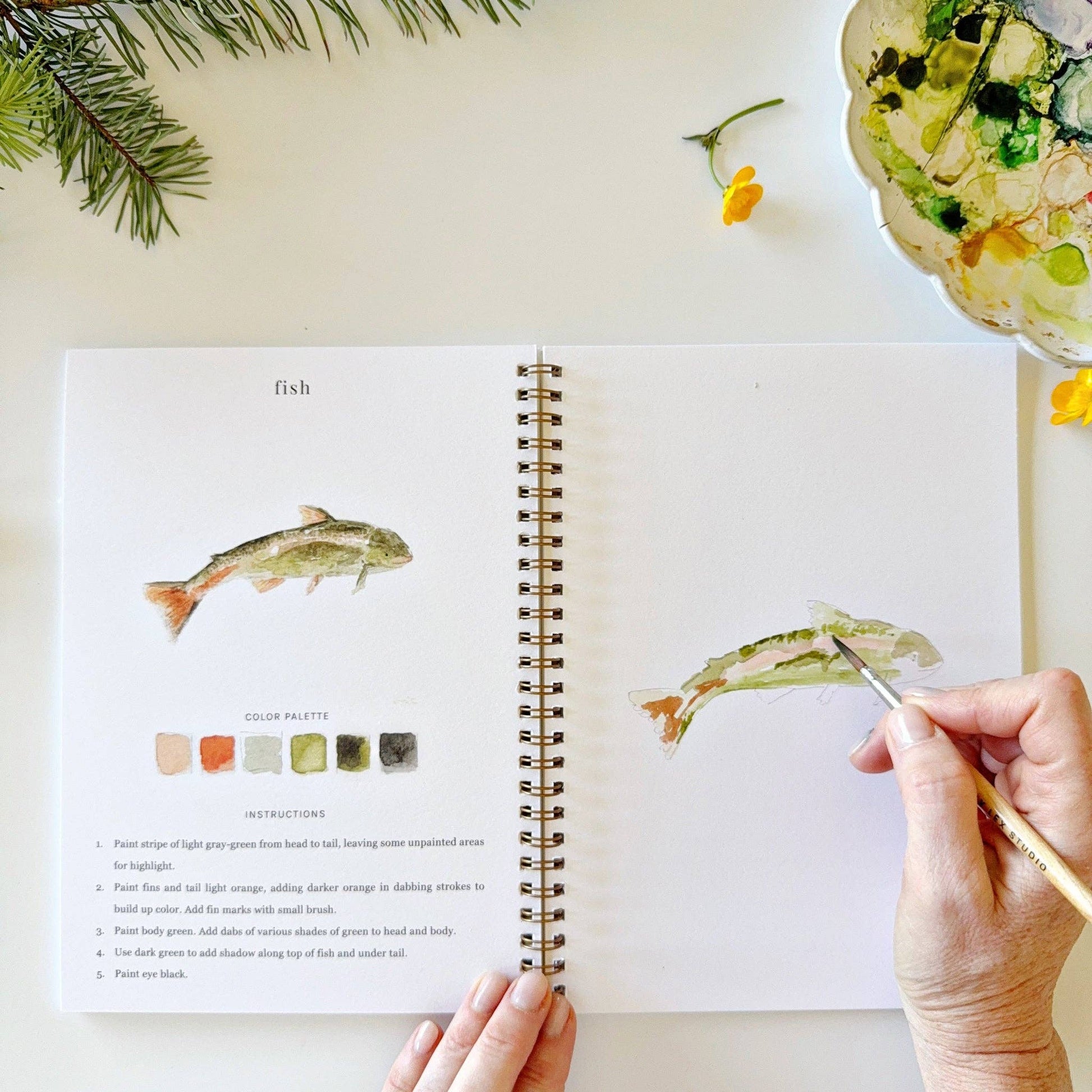 Emily Lex watercolor workbook collection featuring nature-inspired painting projects.