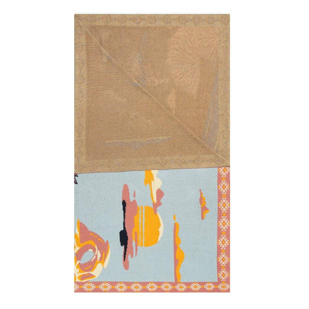 Lone Bronco Rider Woven Throw Blanket