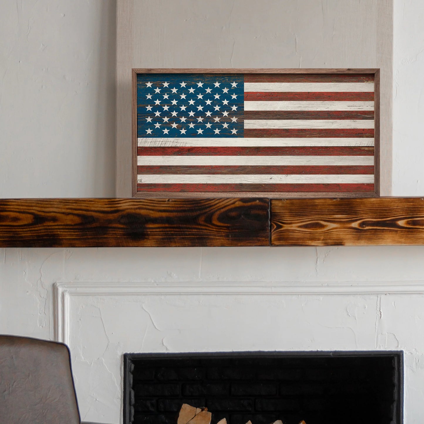 American Flag Whitewash Americana Art