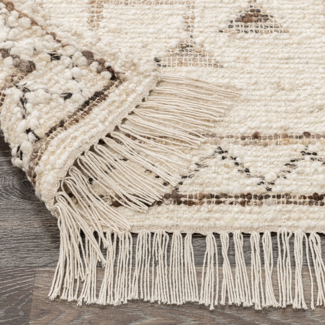 Gazi Handwoven Wool & Jute Rug – Ivory / Brown Multi