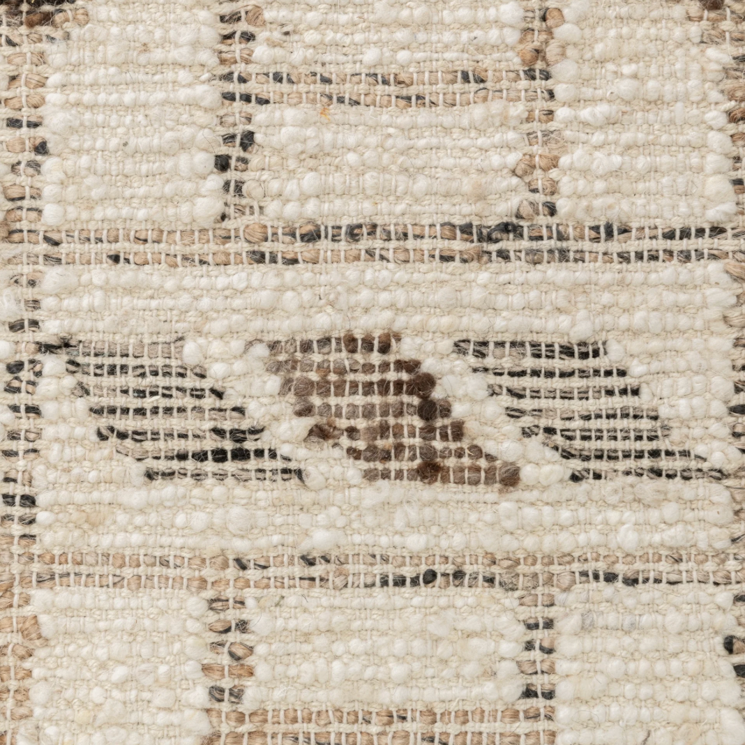 Gazi Handwoven Wool & Jute Rug – Ivory / Brown Multi